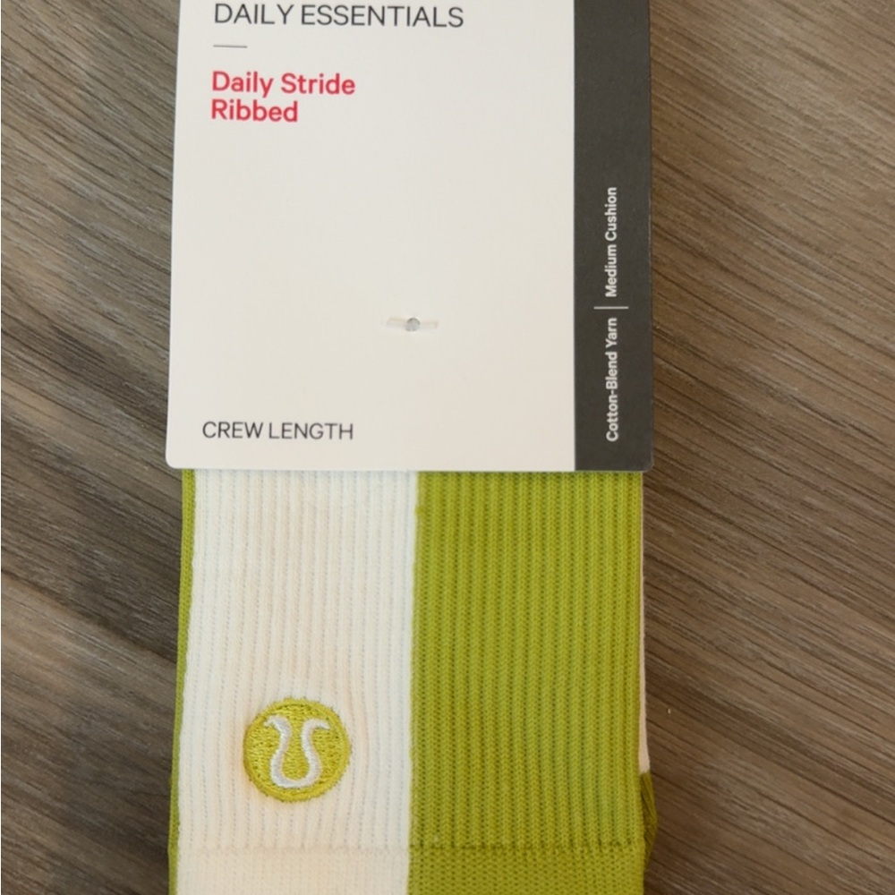 Crew Length Socks - Green and White